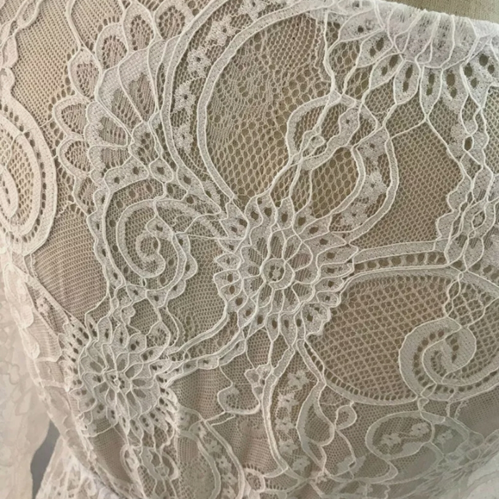 SALE! New Boho Floral Lace Swim Cover Up Dress - Picture 3 of 16